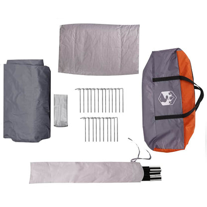 Hütten-Zelt mit Dach Grau und Orange 425 x 396 x 222 cm