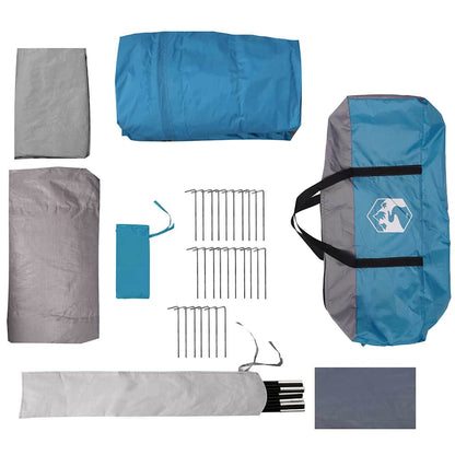 Tunnelzelt mit Dach Blau und Grau 740 x 370 x 220 cm