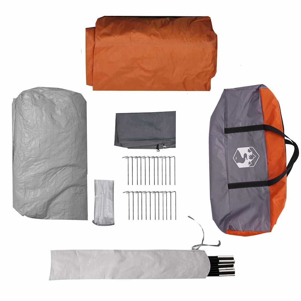 Tunnelzelt mit Dach Grau und Orange 778 x 356 x 210 cm