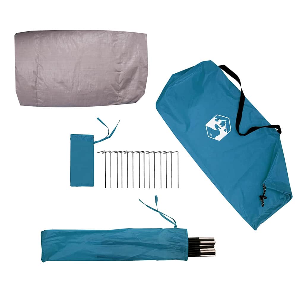 Tunnelzelt mit Dach Blau und Grau 328 x 228 x 115 cm