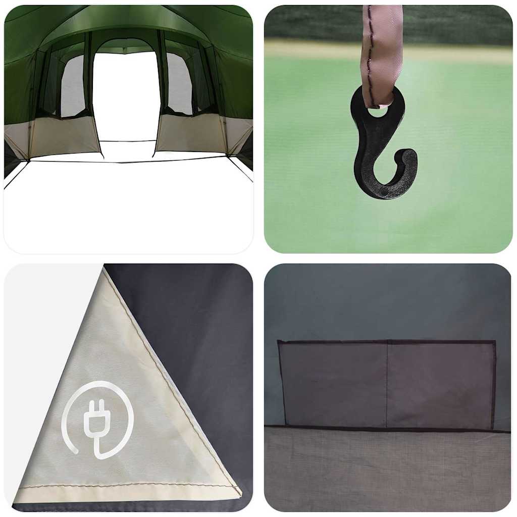 Familienzelt mit Dach Grün und Weiß 760 x 645 x 230 cm