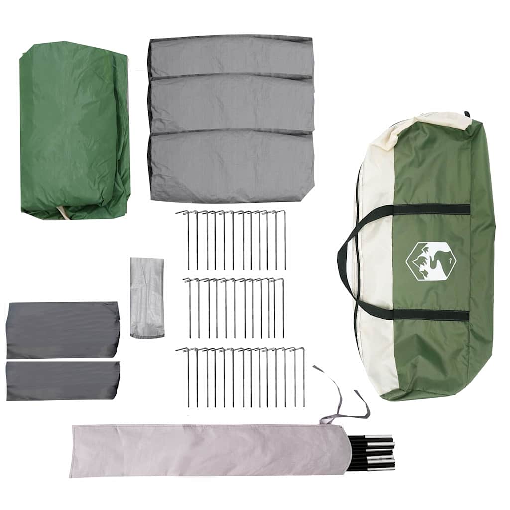 Familienzelt mit Dach Grün und Weiß 760 x 645 x 230 cm