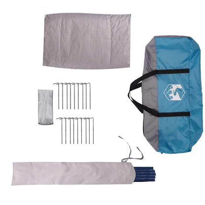 Teepee Zelt mit Dach Blau und Grau 490 x 410 x 210 cm