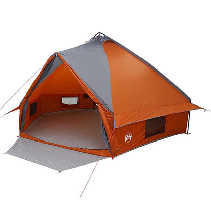 Teepee Zelt mit Dach Grau und Orange 490 x 410 x 210 cm