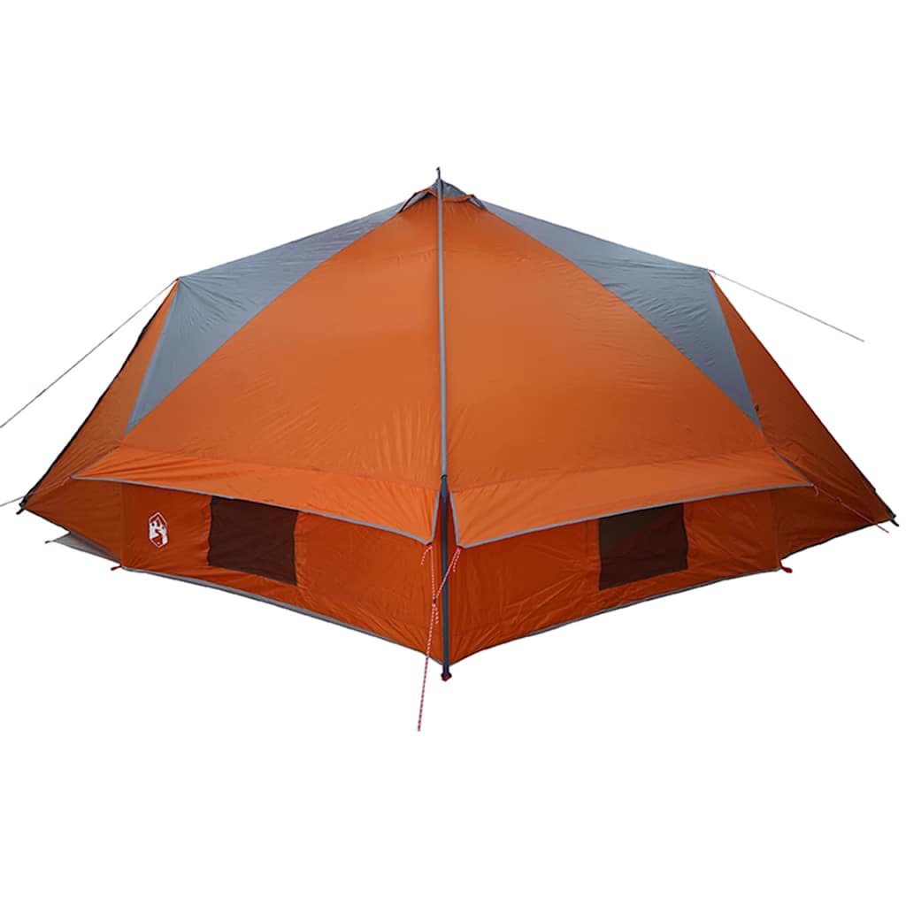 Teepee Zelt mit Dach Grau und Orange 490 x 410 x 210 cm