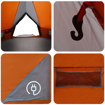 Teepee Zelt mit Dach Grau und Orange 490 x 410 x 210 cm