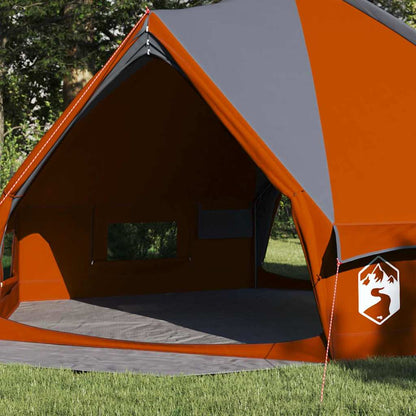 Teepee Zelt mit Dach Grau und Orange 490 x 410 x 210 cm