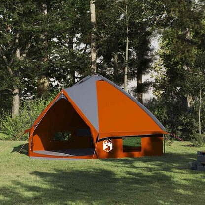 Teepee Zelt mit Dach Grau und Orange 490 x 410 x 210 cm