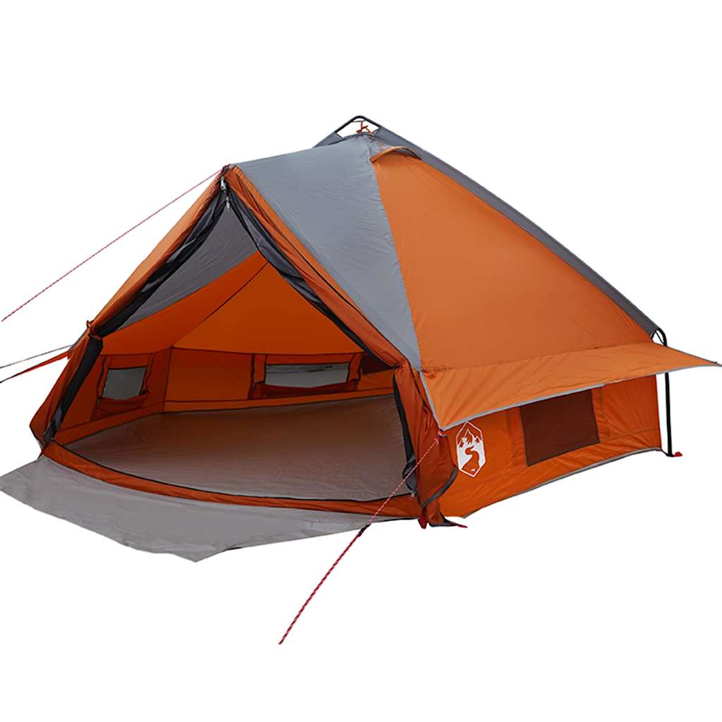Teepee Zelt mit Dach Grau und Orange 490 x 410 x 210 cm