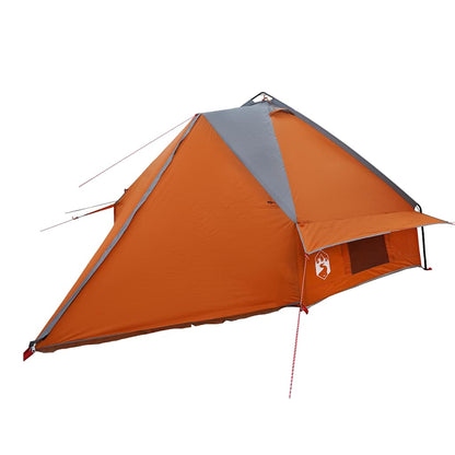Teepee Zelt mit Dach Grau und Orange 490 x 410 x 210 cm