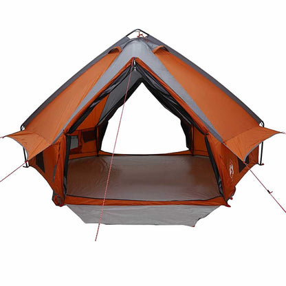 Teepee Zelt mit Dach Grau und Orange 490 x 410 x 210 cm