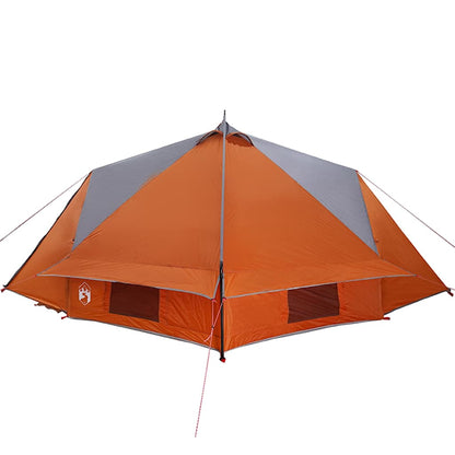 Teepee Zelt mit Dach Grau und Orange 490 x 410 x 210 cm