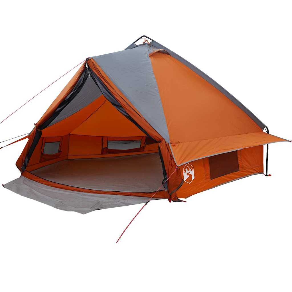 Teepee Zelt mit Dach Grau und Orange 490 x 410 x 210 cm