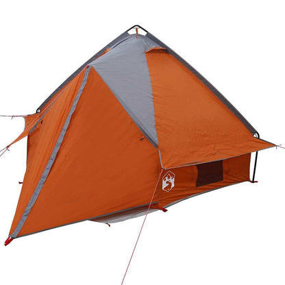 Teepee Zelt mit Dach Grau und Orange 490 x 410 x 210 cm