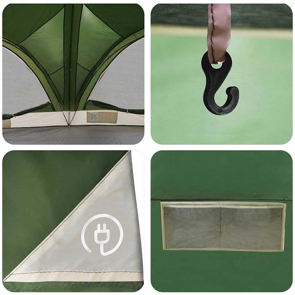 Familienzelt mit Dach Grün und Grau 460 x 430 x 214 cm