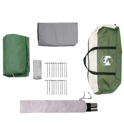 Familienzelt mit Dach Grün und Weiß 324 x 255 x 230 cm