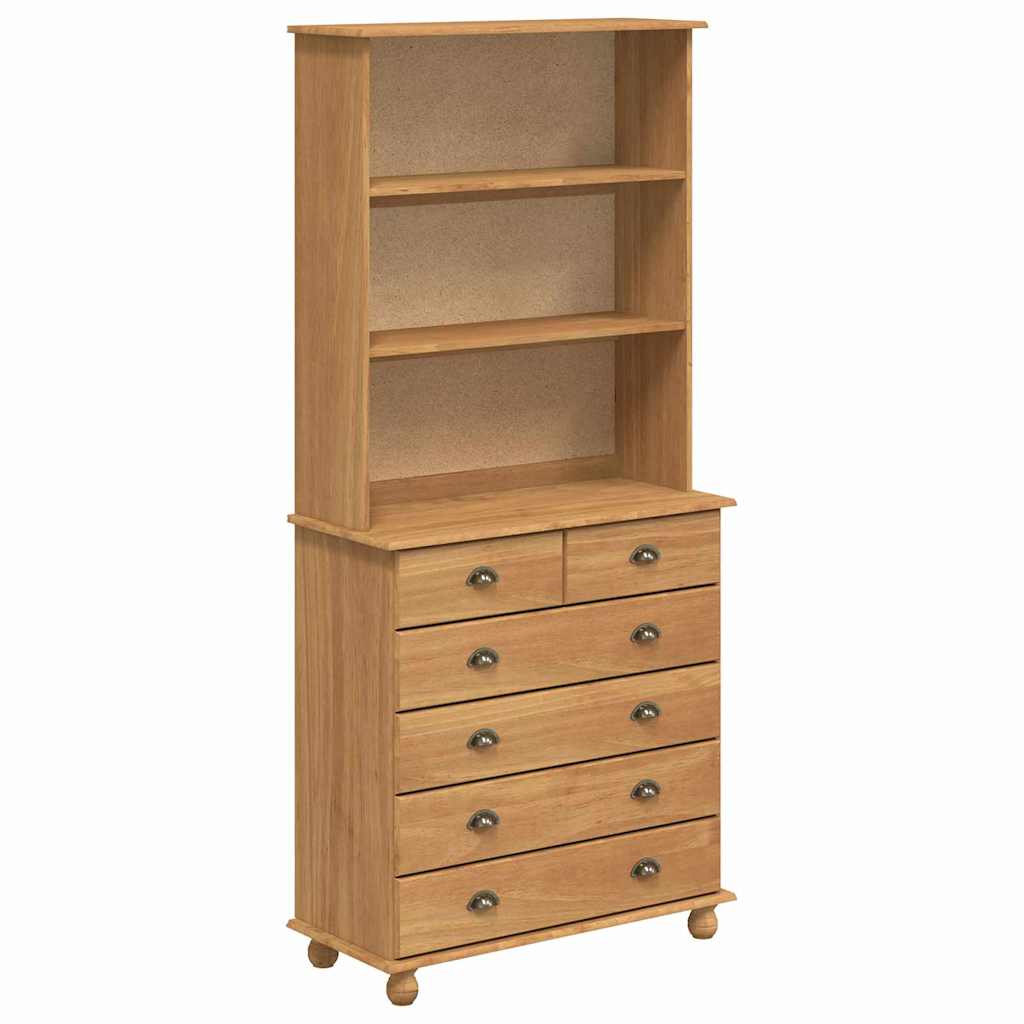 Hutch mit Schubladen Braun 91 x 40 x 200,5 cm Massivholz Kiefer
