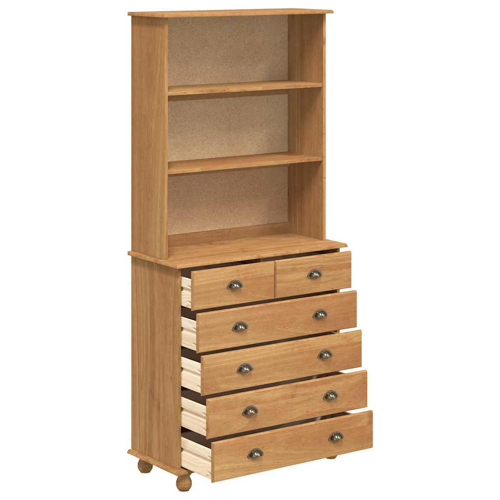 Hutch mit Schubladen Braun 91 x 40 x 200,5 cm Massivholz Kiefer