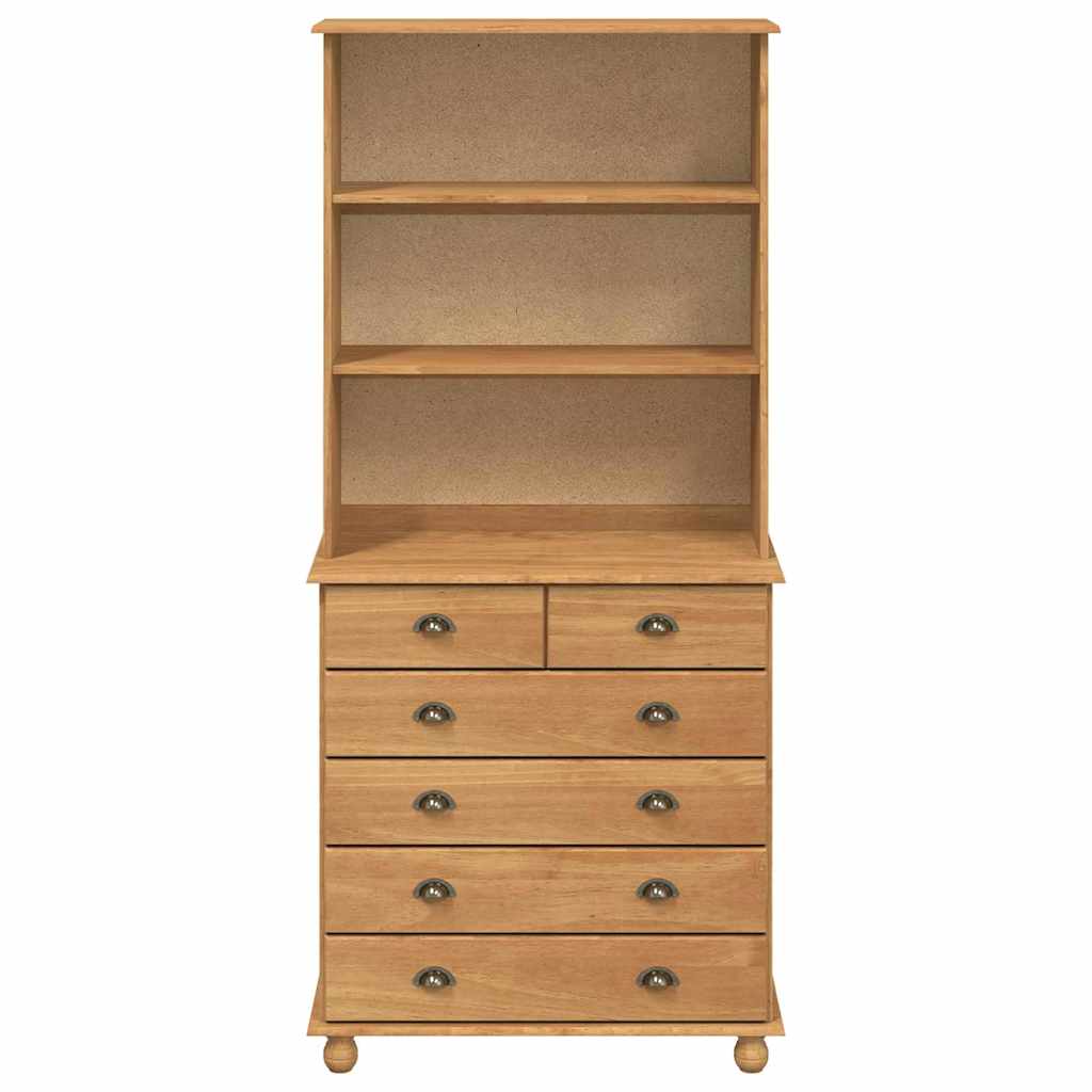 Hutch mit Schubladen Braun 91 x 40 x 200,5 cm Massivholz Kiefer