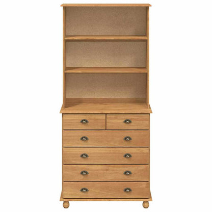 Hutch mit Schubladen Braun 91 x 40 x 200,5 cm Massivholz Kiefer