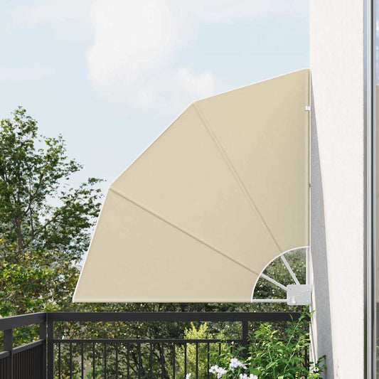 Balkon Sichtschutz Beige 115 x 115 cm Stoff