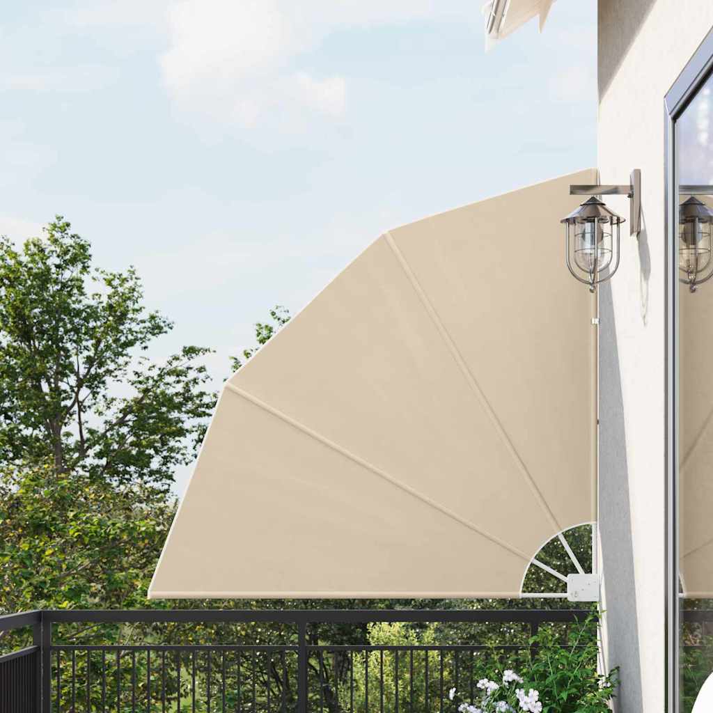 Balkon Sichtschutz Beige 140 x 140 cm Stoff
