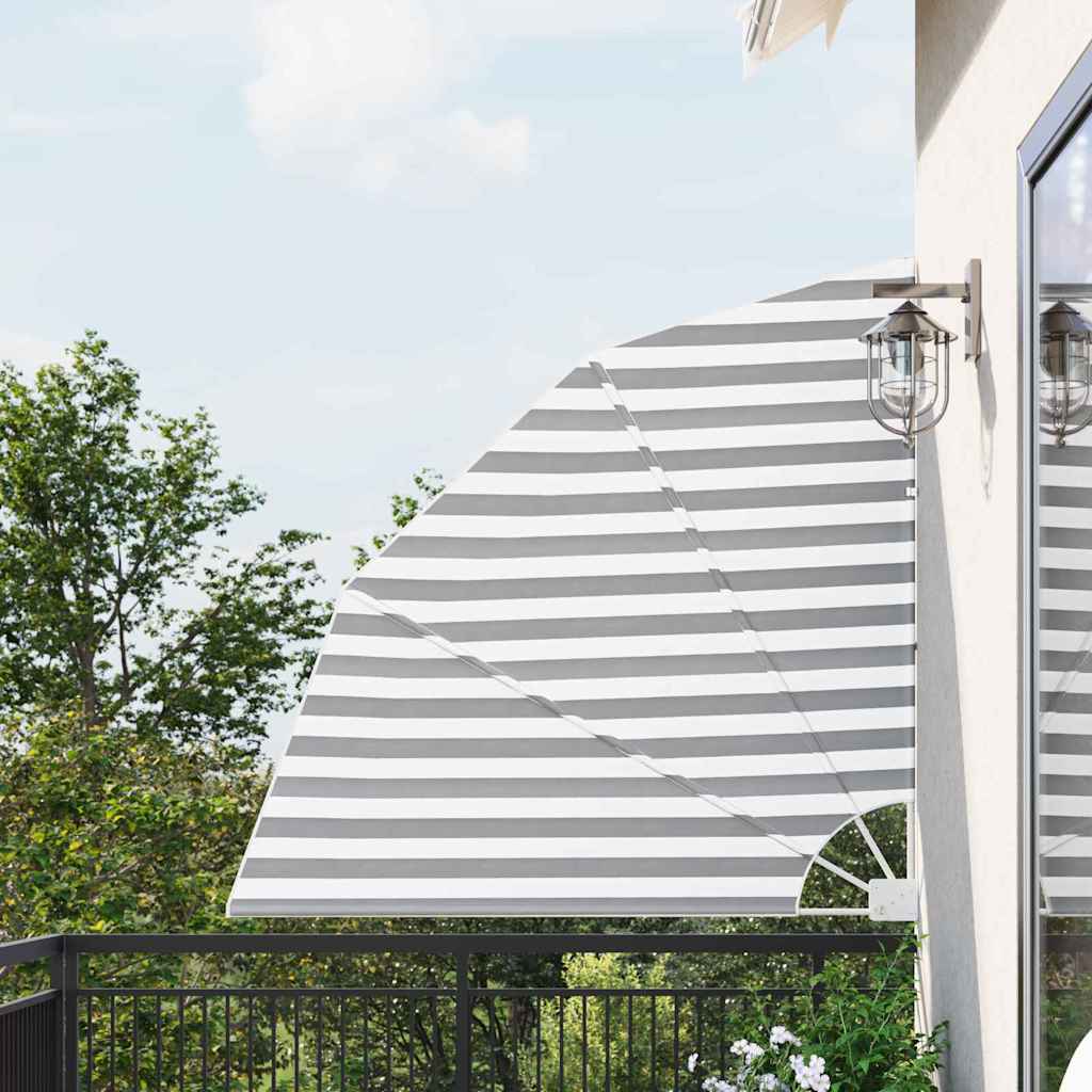 Balkon Sichtschutz Anthrazit und Weiß 140 x 140 cm Stoff