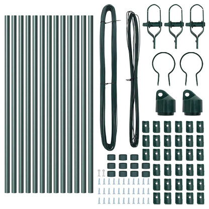 Zaunpfosten Manuell 13 pcs Grün Ø32mm 80 cm Verzinkter Stahl