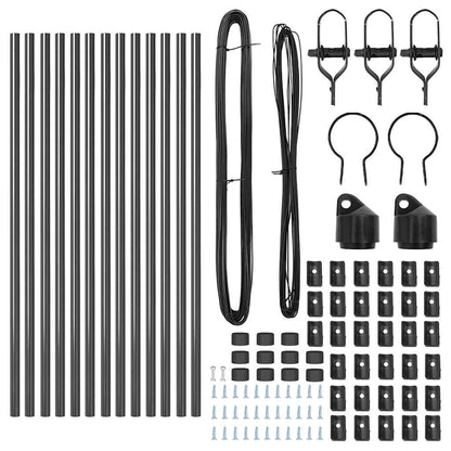 Zaunpfosten Manuell 13 pcs Grau Ø32mm 100 cm Verzinkter Stahl