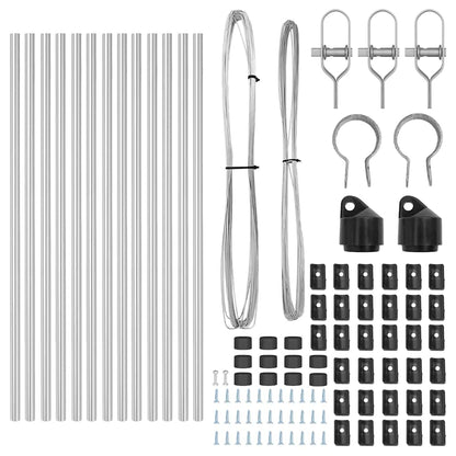 Zaunpfosten 13 pcs Silber Ø32mm 100 cm Verzinkter Stahl