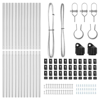 Zaunpfosten 13 pcs Silber Ø32mm 150 cm Verzinkter Stahl