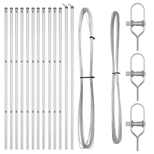 Zaunpfosten 13 pcs Silber Ø32mm 170 cm Verzinkter Stahl