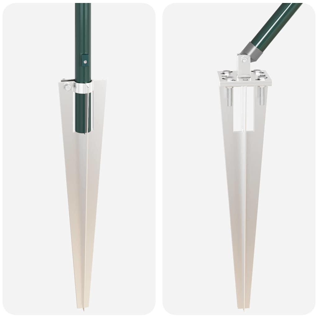 Zaunpfosten 13 pcs Grün Ø32mm 160 cm Verzinkter Stahl