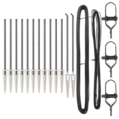 Zaunpfosten Manuell 13 pcs Grau Ø32mm 80 cm Verzinkter Stahl