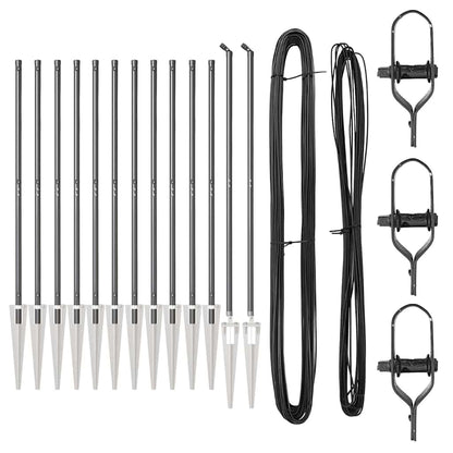 Zaunpfosten 13 pcs Grau Ø32mm 160 cm Verzinkter Stahl