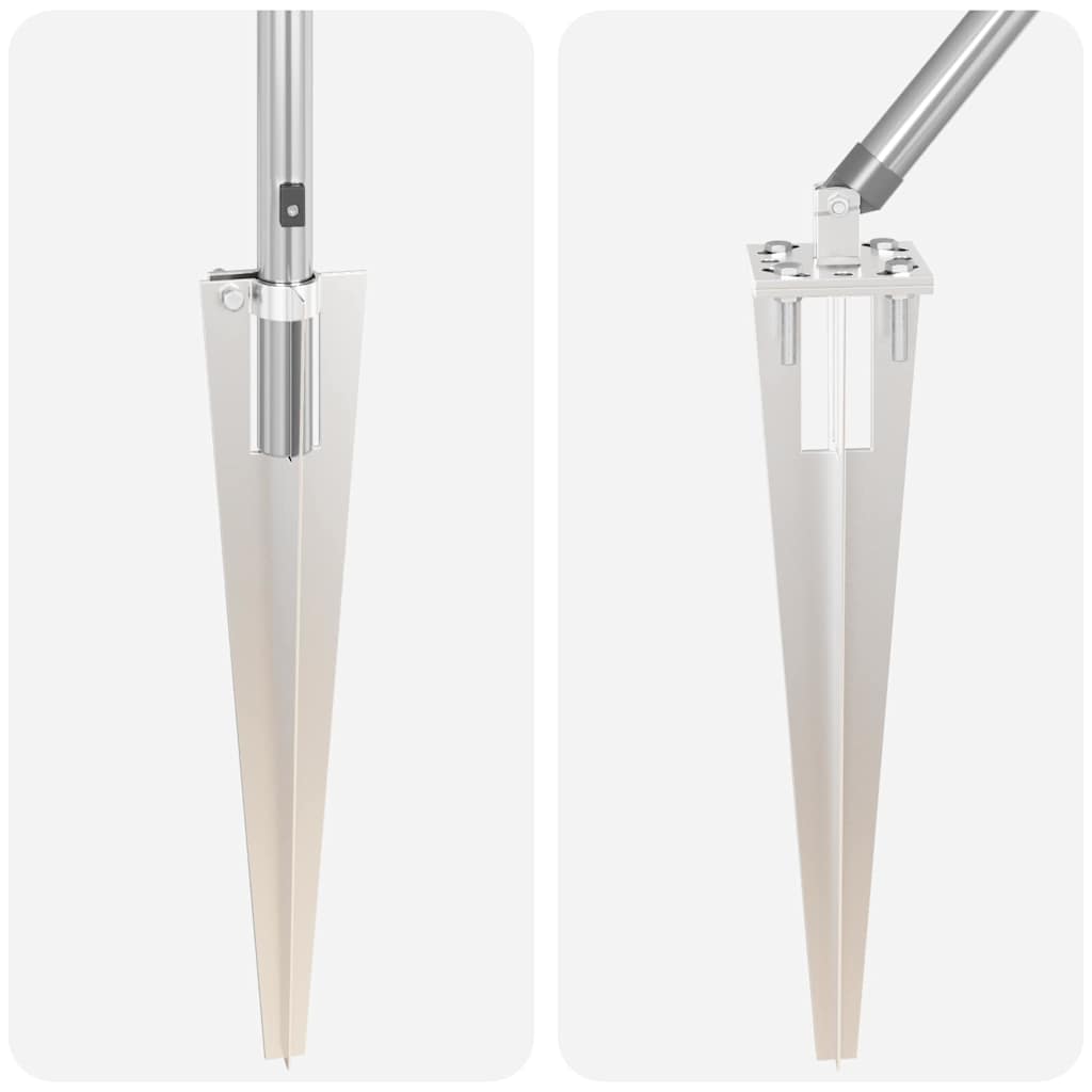 Zaunpfosten Manuell 7 pcs Silber Ø32mm 140 cm Verzinkter Stahl