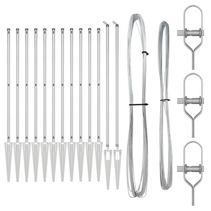 Zaunpfosten Manuell 13 pcs Silber Ø32mm 180 cm Verzinkter Stahl