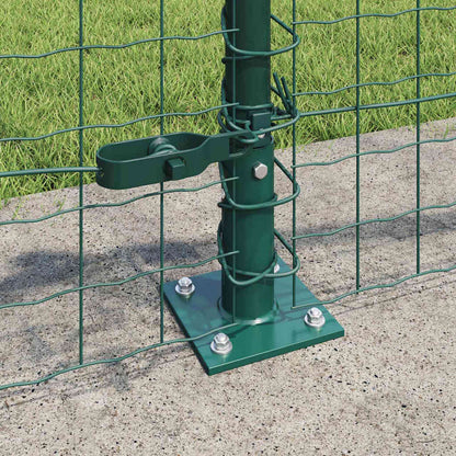Zaunpfosten 7 pcs Grün Ø32mm 50 cm Verzinkter Stahl