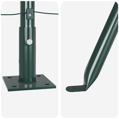 Zaunpfosten Manuell 7 pcs Grün Ø32mm 70 cm Verzinkter Stahl