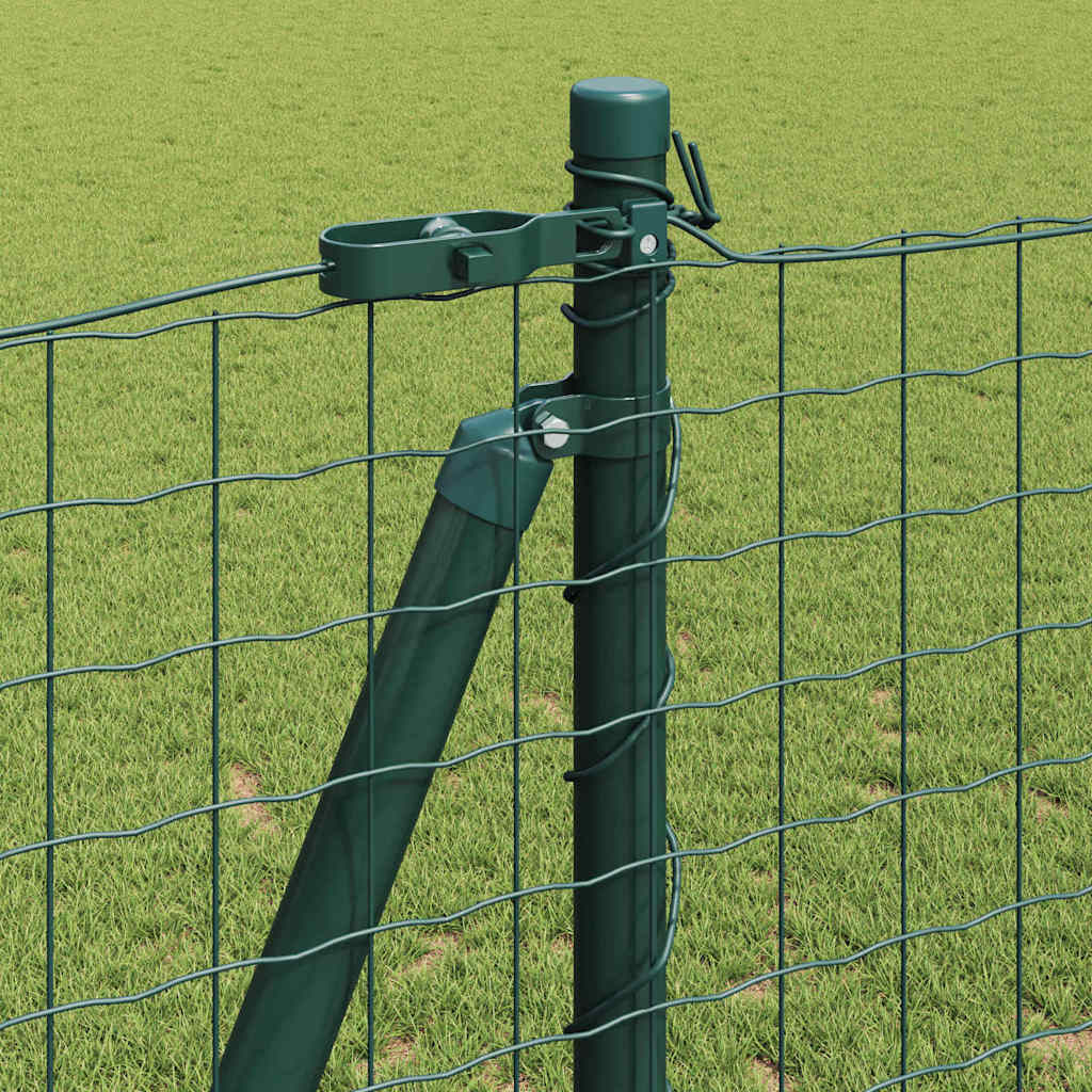 Zaunpfosten 13 pcs Grün Ø32mm 130 cm Verzinkter Stahl