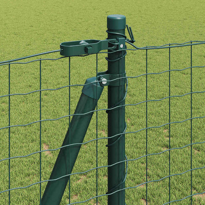 Zaunpfosten 13 pcs Grün Ø32mm 130 cm Verzinkter Stahl