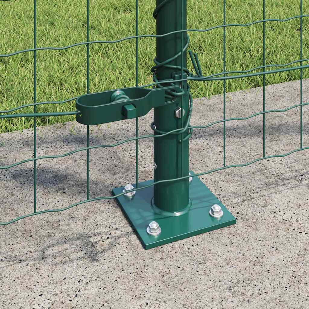 Zaunpfosten 7 pcs Grün Ø32mm 150 cm Verzinkter Stahl