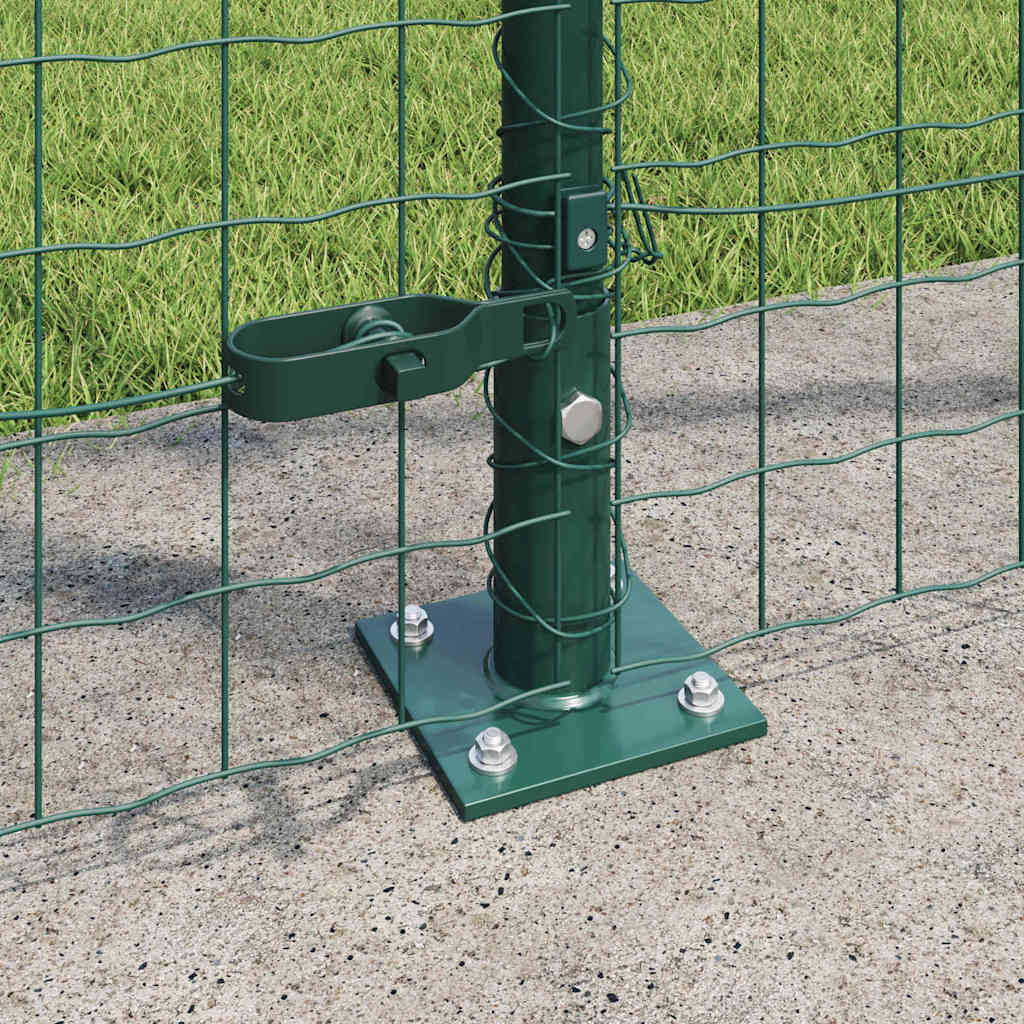 Zaunpfosten 7 pcs Grün Ø32mm 170 cm Verzinkter Stahl