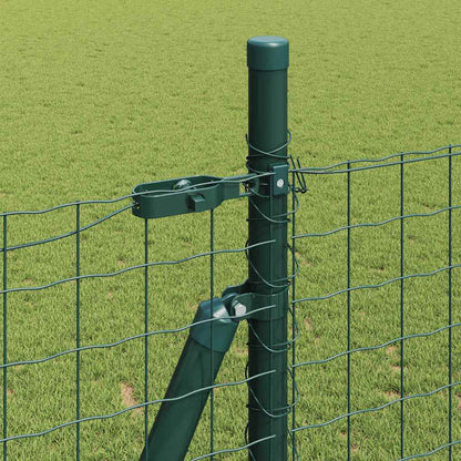 Zaunpfosten 7 pcs Grün Ø32mm 170 cm Verzinkter Stahl