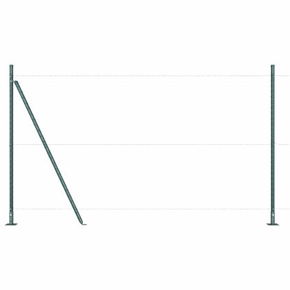 Zaunpfosten Manuell 13 pcs Grün Ø32mm 170 cm Verzinkter Stahl