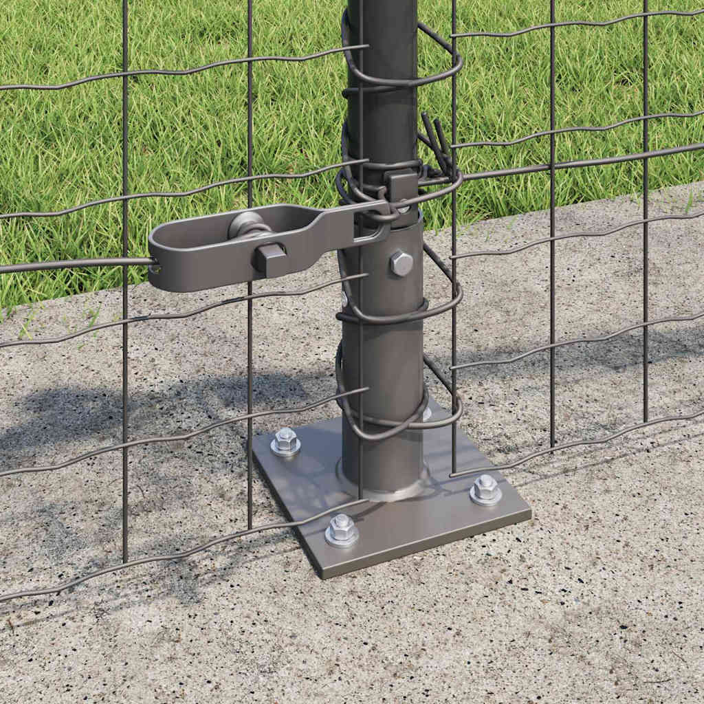 Zaunpfosten 13 pcs Grau Ø32mm 50 cm Verzinkter Stahl