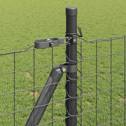 Zaunpfosten 7 pcs Grau Ø32mm 110 cm Verzinkter Stahl