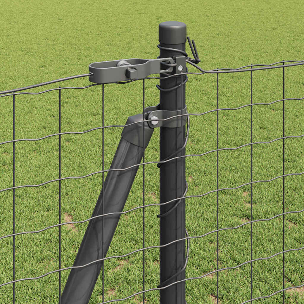 Zaunpfosten 13 pcs Grau Ø32mm 150 cm Verzinkter Stahl
