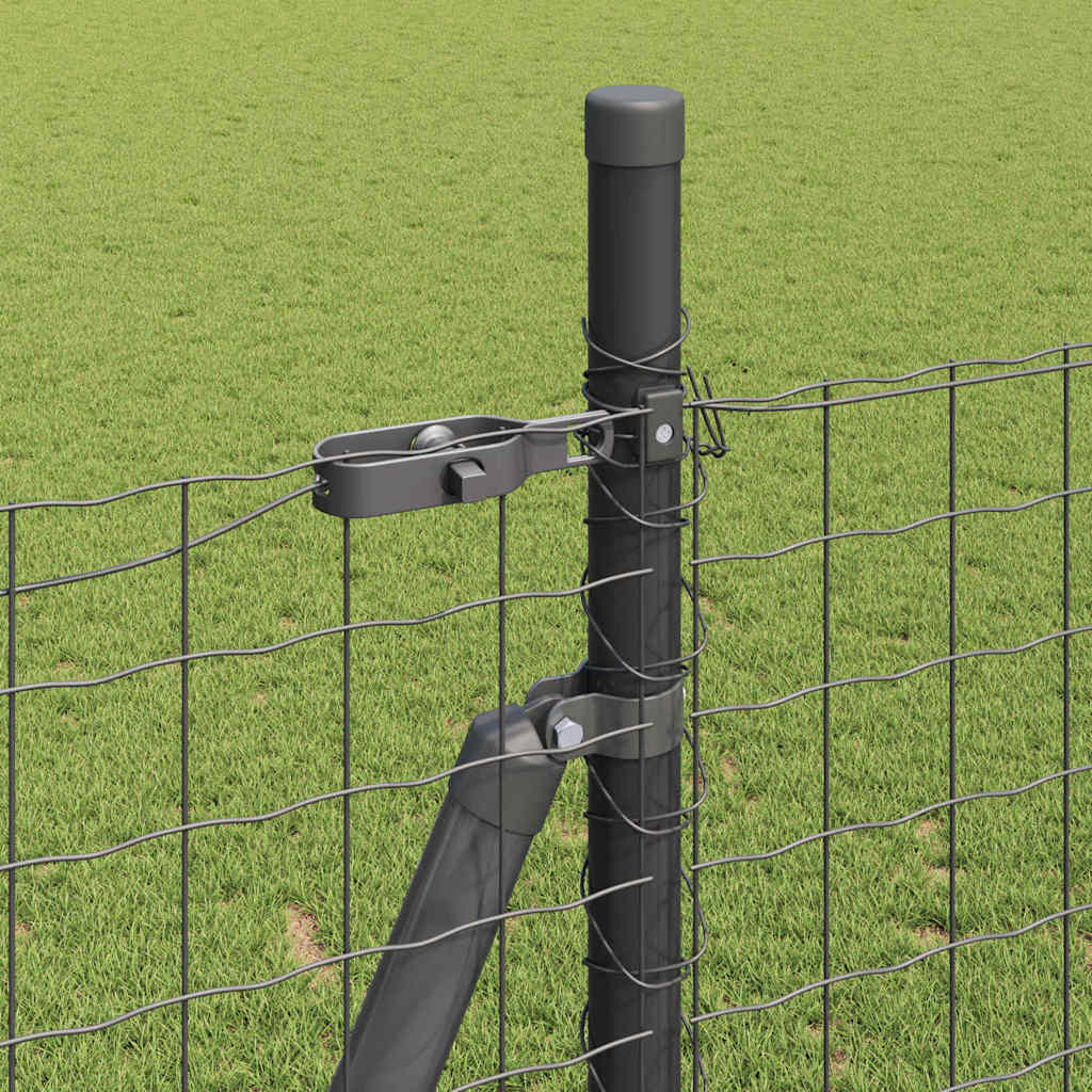 Zaunpfosten 13 pcs Grau Ø32mm 160 cm Verzinkter Stahl