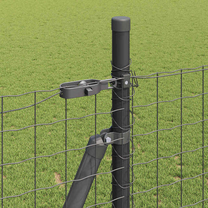 Zaunpfosten 7 pcs Grau Ø32mm 170 cm Verzinkter Stahl